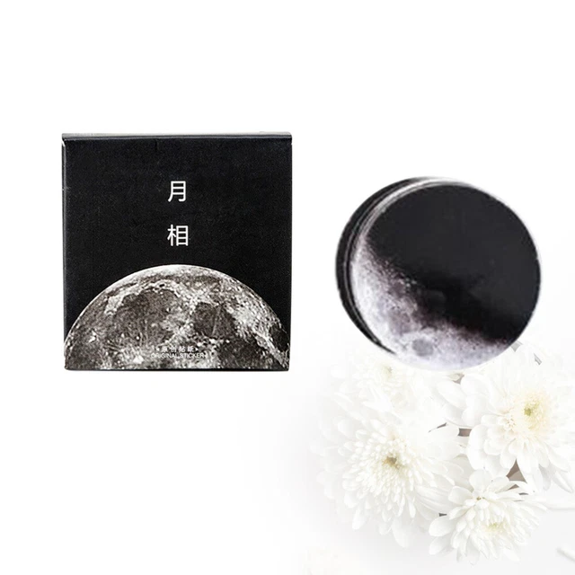 1 jeu d'autocollant de motif de phase de lune manuel album de journal scellage