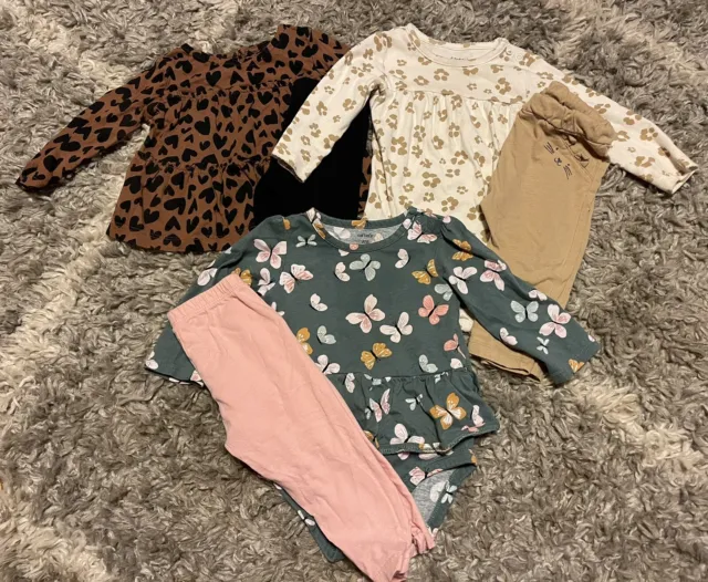 Carters Baby Girl Infant LOT, 3 outfits, Fall/winter LOT, 9 Months