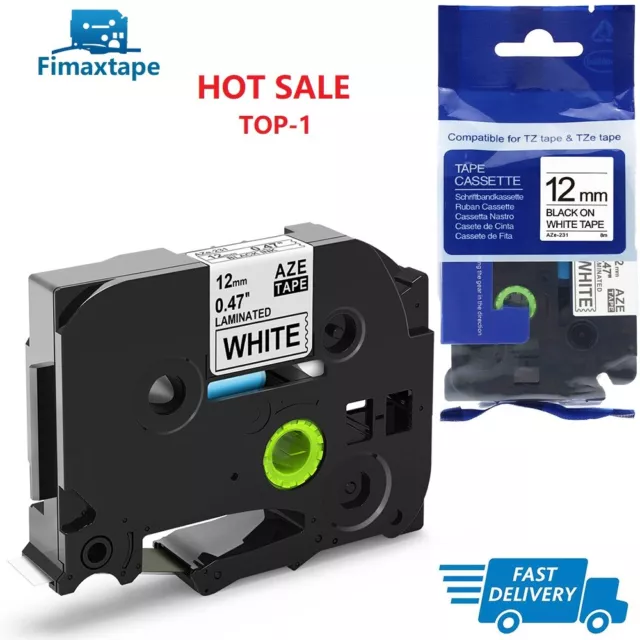 Label Tape fit Brother TZe-231 TZ-231 White 12mm 0.47 inch P-Touch PT-1000 H101C