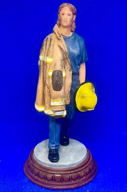 Vanmark Red Hats of Courage Task Completed Handcrafted Firefighter Figurine