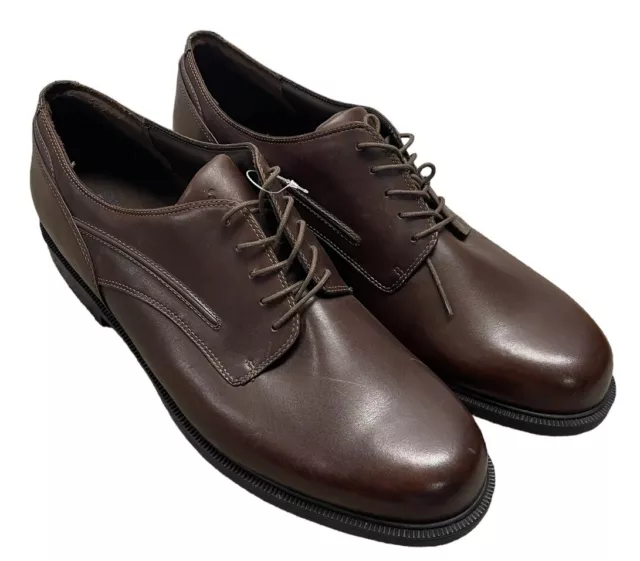 DUNHAM MENS BURLINGTON Brown Leather Waterproof Oxford Shoe Sz 20 D MCT410SB 65.61 PicClick