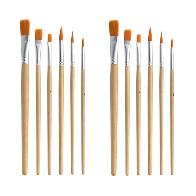12 Pcs pennello artistico per pittura a olio Pennello Acrilico Pennello Ad Olio