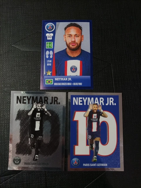 New Lot 3 STICKERS PANINI #240 Art Crack #341 FOOT League 2023 NEYMAR JR PARIS SG