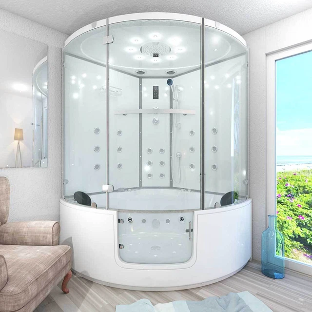 AcquaVapore Whirlpool Box Doccia Vasca Sauna Doccia K60-WS-EH-EC-SC 140x140cm