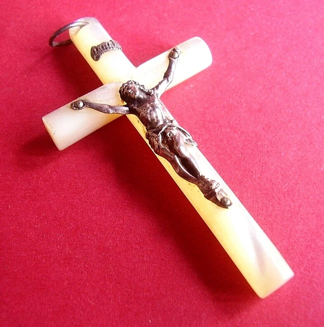 Croix Pendentif En Argent 925 (poinçon Sanglier) - Dimensions 30x19 Mm (hors Bélière) - Occasion