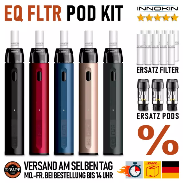 Innokin EQ FLTR Pod Kit mit Bio Baumwollfiltern E-Zigarette Starter Set 400 mAh