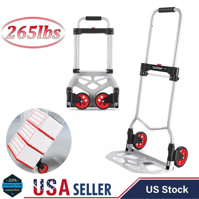 Folding Shopping Chart Portable Hand Truck 265lbs Heavy Duty Carts Luggage Home