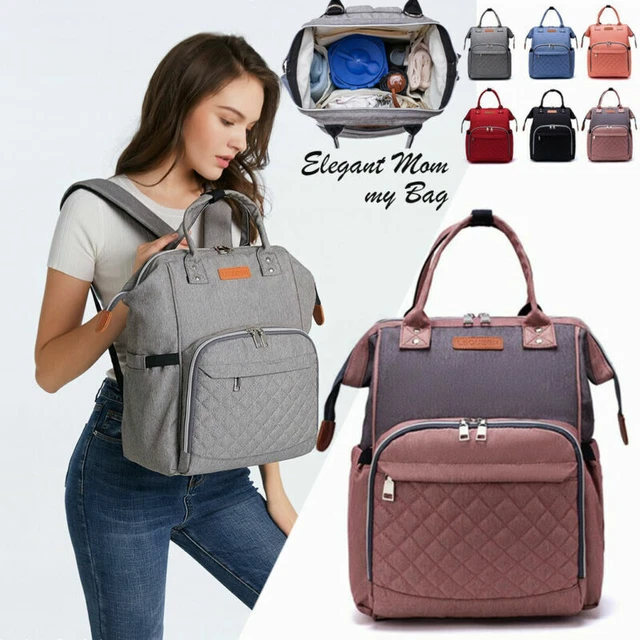Lequeen Mommy Baby Diaper Bag Waterproof Nappy Backpack Dry-Wet Separation Zone