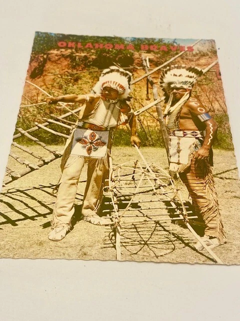 Vintage Postcard "Oklahoma Braves Native American Travois"