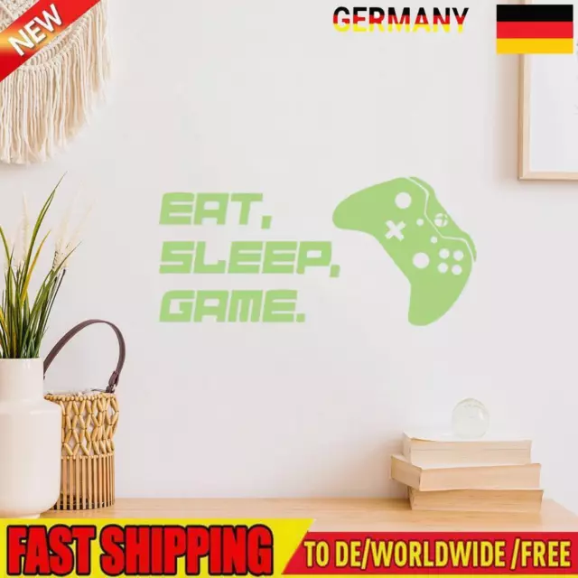 Wall Stickers Kid Room Decor Mural Eat Sleep Play Games Fluorescent Wallpapers