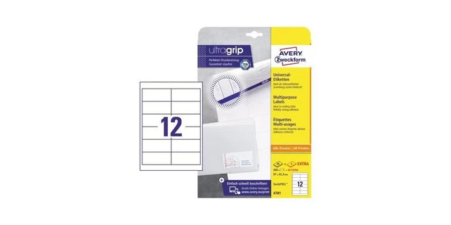AVERY Zweckform Universal-Etiketten 4781 97x42,3mm weiß 300 Stück