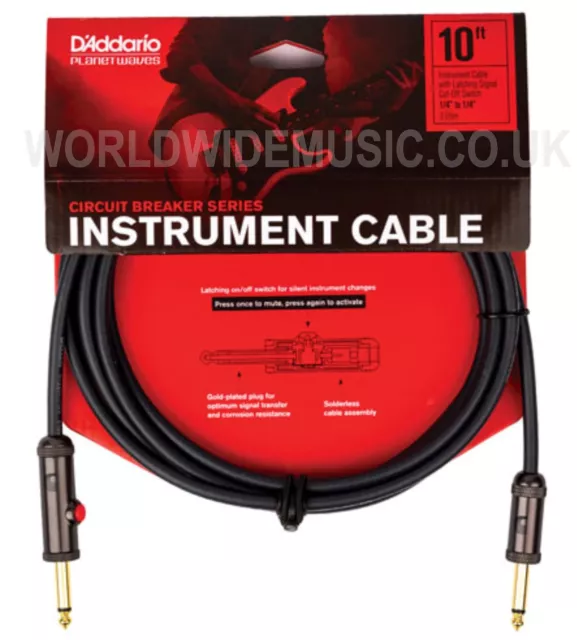 Cable de instrumento Planet Waves - enchufe interruptor de circuito de enganche - elección de longitud