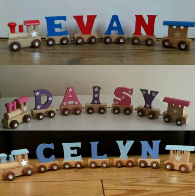 Personalised Wooden Name Train. Any Name. Any Colour. Price Per Carriage