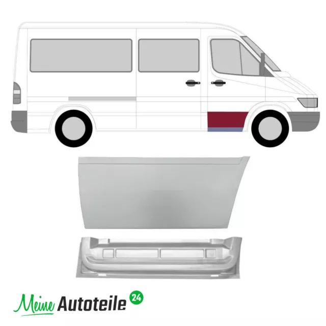 2x Vorne Tür Reparaturblech - Satz -Rechts für Mercedes Sprinter VW LT 1995-2006