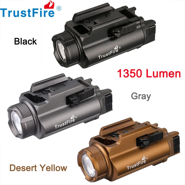 Trustfire GM35 1350 Lumen Tactical LED Pistol Light – Rechargeable With Picatinny Rail Mount – Waterproof