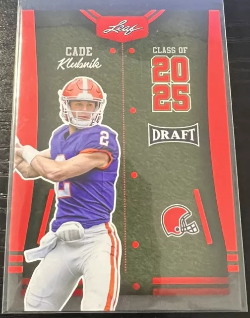 2023 LEAF DRAFT Football 82 Cade Klubnik Class of 2025 Red RC Clemson