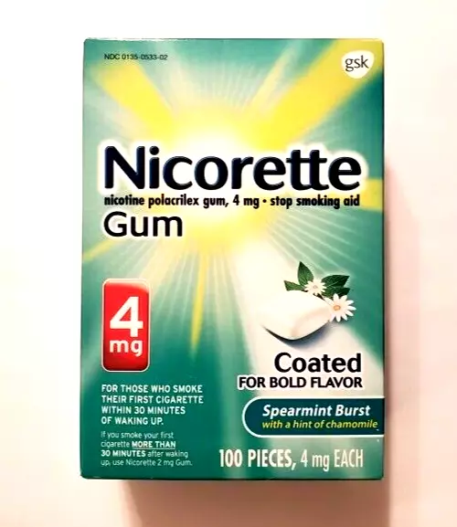 Nuevo chicle de nicotina Nicorette Spearmint Burst 4 mg - 100 unidades vencimiento 10/2025