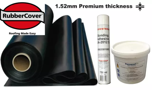 Rubber Roofing Kit For Flat Roofs Elevate EPDM membrane & Adhesives Only