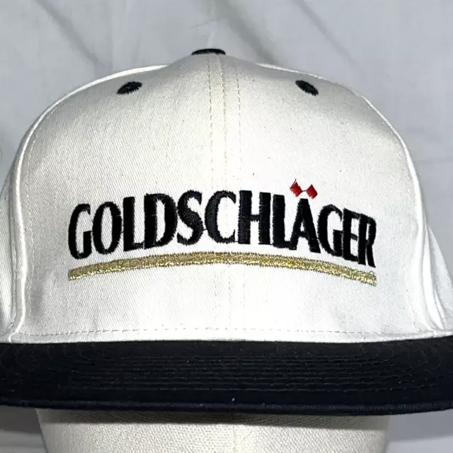 Goldschlager Hat Promotional Liquor Strap Back 24 Karat Gold Vintage Adjustable