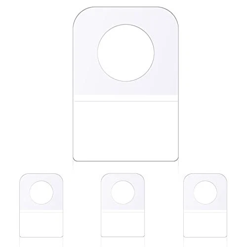 1500 Pieces Clear Slot Hole Hang Tags Self Adhesive Hanging Tabs Plastic Retail