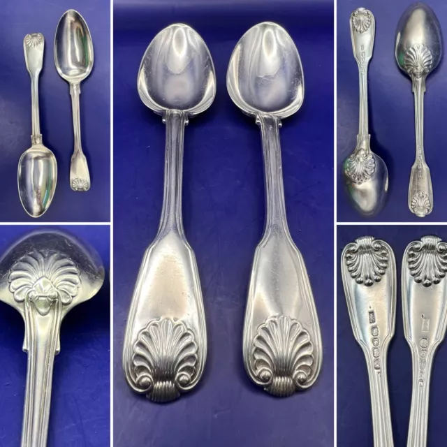 2 ENGLISH GEORGIAN STERLING SILVER SPOONS, Wm Chawner II, LONDON 1827