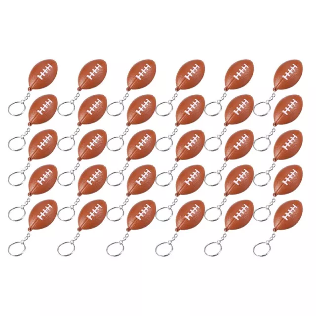 30 Pack Rugby Ball Keychains for Party Favors,Rugby Stress Ball,School Carn B9Y3