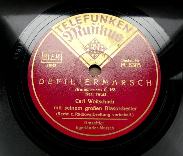 1802/ CARL WOITSCHACH- Defiliermarsch- Egerländer Marsch-Märsche-78rpm Schellack