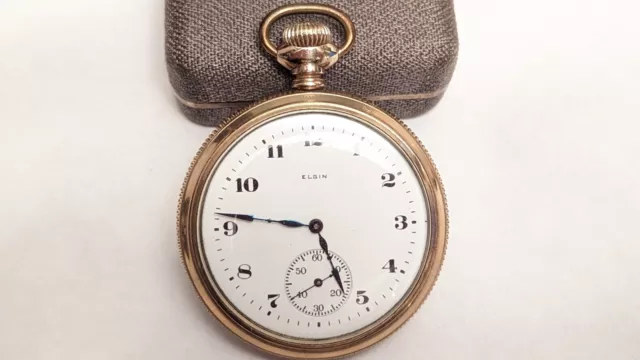 Elgin 7J Grade 291 Model 7 Pocket Watch Gold Filled Case