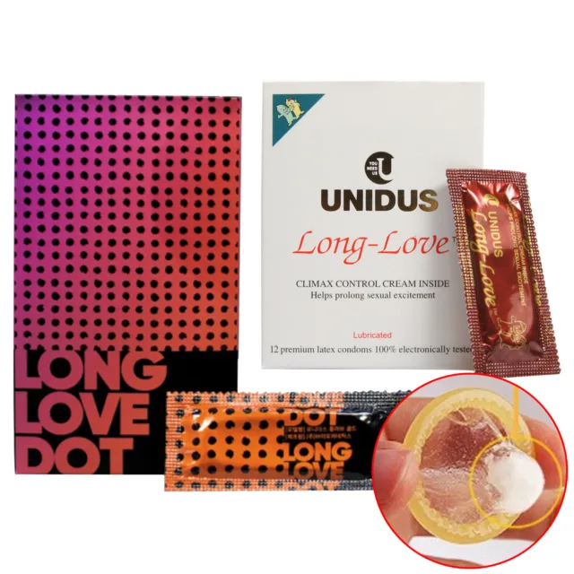 12p Unidus CLIMAX CONTROL LONG LOVE Prolong Sex Time Delay, Dotted condoms