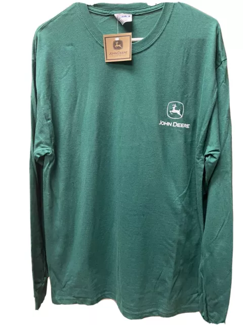 John Deere Long Sleeve Nothin Runs Like A Deere Green T-Shirt Adult Size Medium