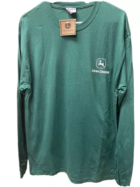 John Deere Long Sleeve Nothin Runs Like A Deere Green T-Shirt Adult Size Small