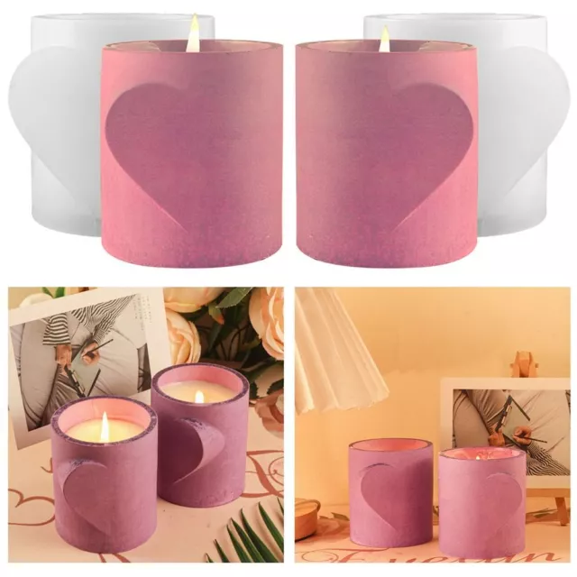 Heart 3D Candle Cup Mold Silicone Pen Holder Mold Flower Pot Mould  Handmade