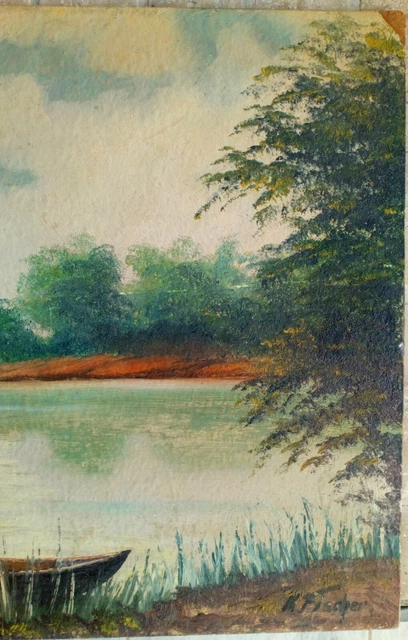Tableau ancien Huile sur bois signé K.FISCHER 4