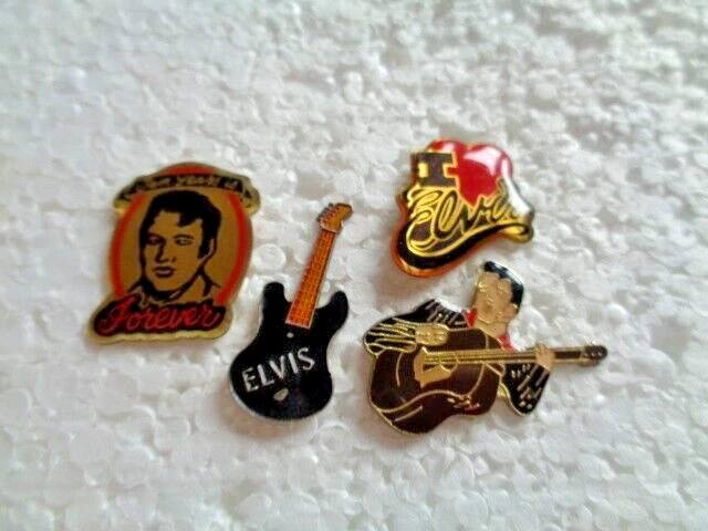Job lot of 4 Elvis Presley related metal lapel pins