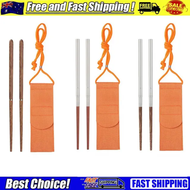 1 Pair Wooden Folding Chopsticks Outdoor Camping Tableware Portable Chopstick