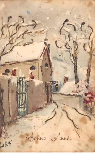 Nouvel An - n°81373 - Bonne Année - Maison sous la neige - Carte vendue en l