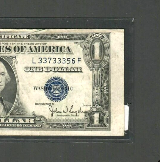 $1 "Shift Error"!!!! (1935-D) $1 "Shift/Miscut Error"!!! Silver Certificate!!!!!