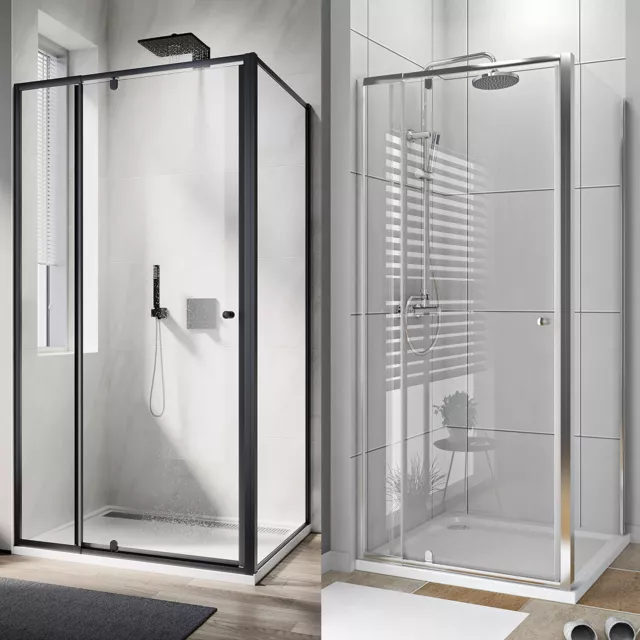 Semi-Frameless Pivot Shower Screen Enclosure Tempered Glass 900/1000/1100/1200mm