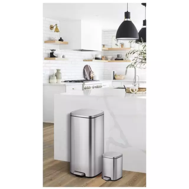 2 PK Bin Sensible Eco Living Eko Bins 6L & 29.7L Stainless Steel Pedal Trash Can 3