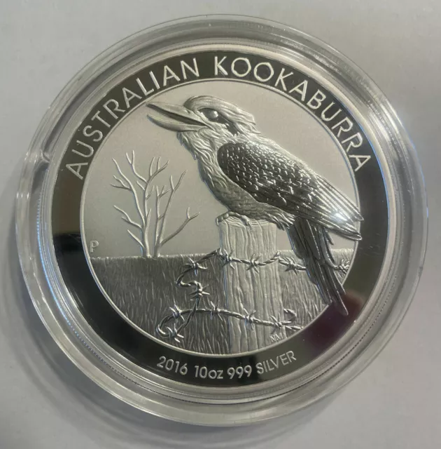 10 oz Silber Münze 999 AUSTRALIAN KOOKABURRA 2016, gekapselt