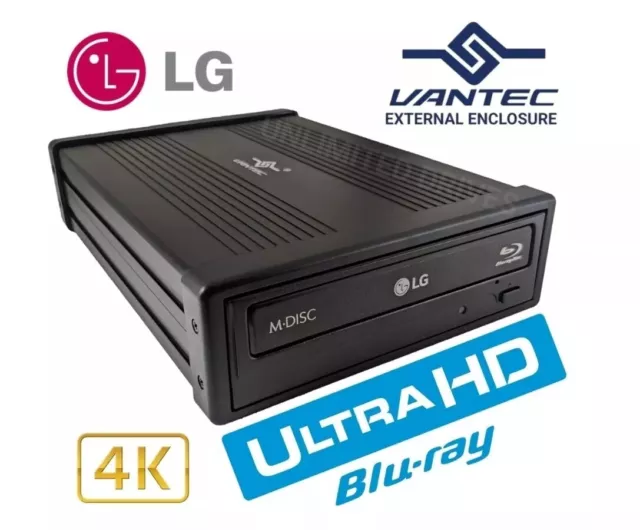4k UHD Friendly External Blu-Ray Drive LG WH16NS40 flashed to v1.00 No Sleep Bug