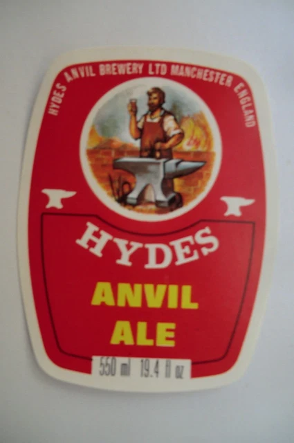 MINT HYDES MANCHESTER ANVIL ALE 19.4 fl oz Fl Oz BREWERY BEER LABEL