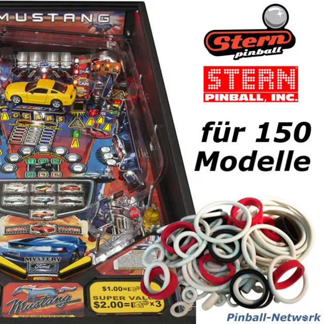 Gummisortiment für Stern Flipper, 150 Modelle zur Auswahl