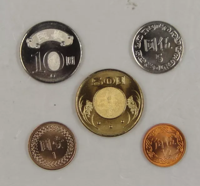 Taiwan coins set of 5 pieces UNC, Random Year