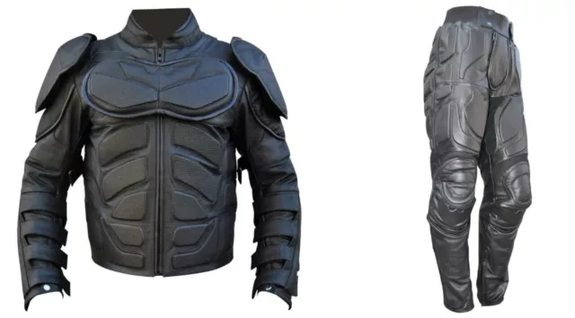 Batman The Dark Knight Rises Motorcycle Real Leather Suit/Batman v Bane Costume