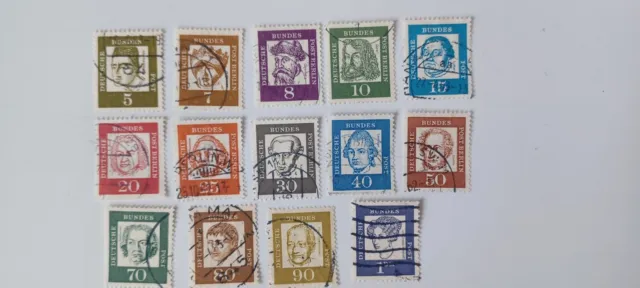 Briefmarken BRD 1961 Bedeutende Deutsche Satz gestempelt