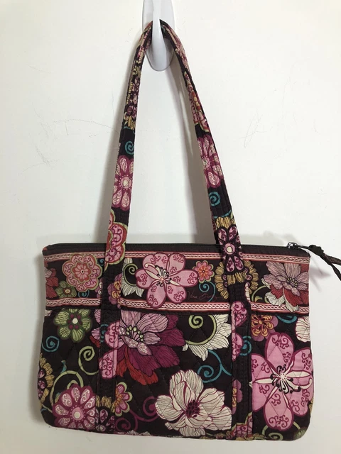 Vera Bradley Purse Little Betsy Mod Floral Pink Retired 2007 Double Handle Zip