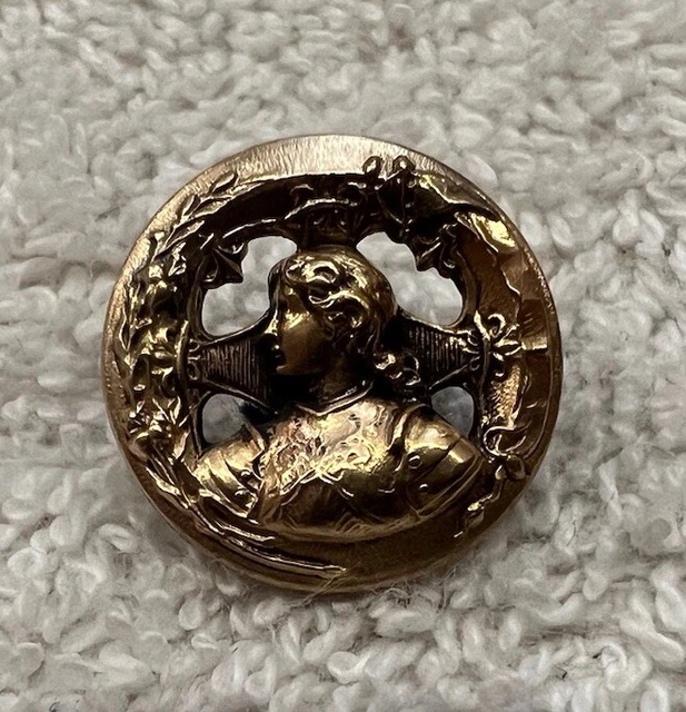 BOUTON ANCIEN COUTURE brun gros bombé 3,8 cm