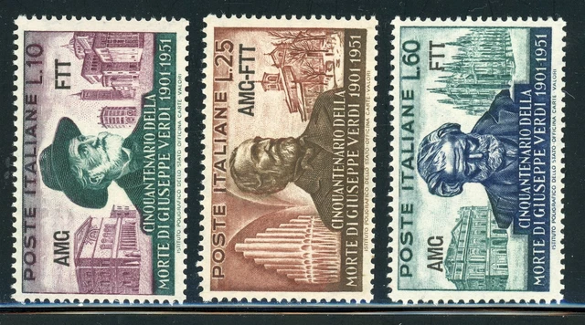 AMG-FTT Trieste MNH: Scott #138-140 Giuseppe VERDI Composer CV$8+