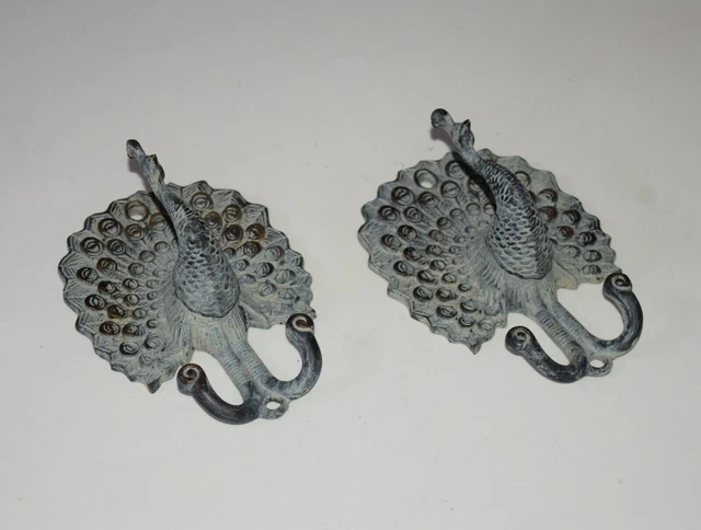 Brass Peacock Engraved Bathroom Wall Hooks Bird Shape Decor Kitchen Hanger HK308